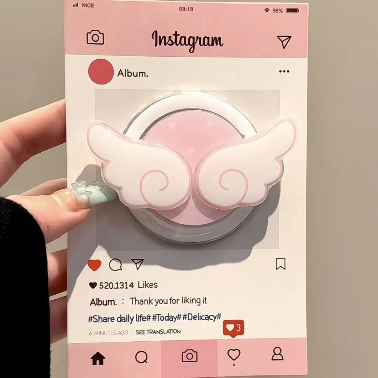 Cute Angel Wings Magnetic Phone Grip & Foldable Stand