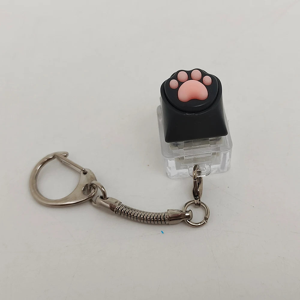 Cute Cat Paw Clicker Keychain – Mini Stress-Relief Fidget Toy