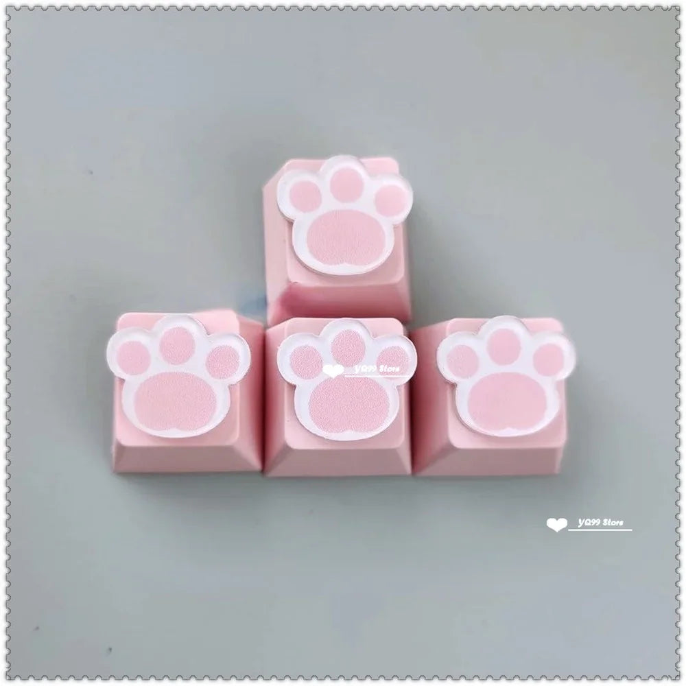 Cat Paw Keycaps for Mechanical Keyboards – 4-Piece Set