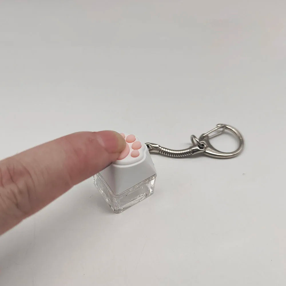 Cute Cat Paw Clicker Keychain – Mini Stress-Relief Fidget Toy