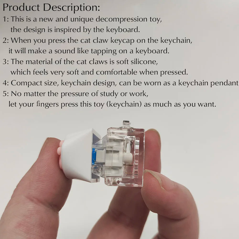 Cute Cat Paw Clicker Keychain – Mini Stress-Relief Fidget Toy