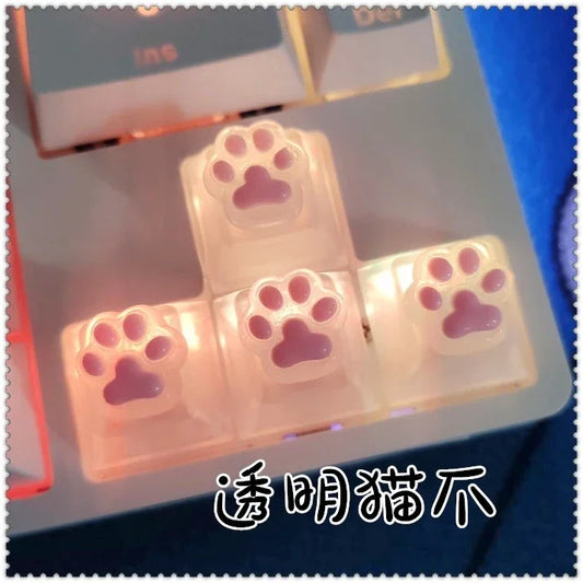 Cat Paw Keycaps for Mechanical Keyboards – 4-Piece Set