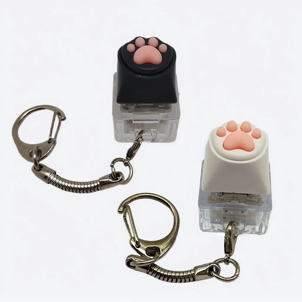 Cute Cat Paw Clicker Keychain – Mini Stress-Relief Fidget Toy