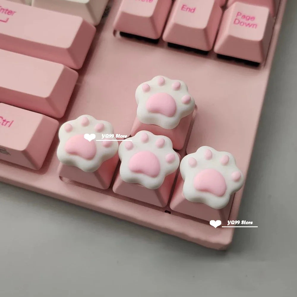 Cat Paw Keycaps for Mechanical Keyboards – 4-Piece Set